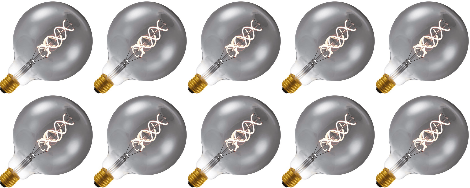 Lighto | Filament LED | Gros culot E27 | Lampe globe | Doré | 125mm | 5W | 10 pièces