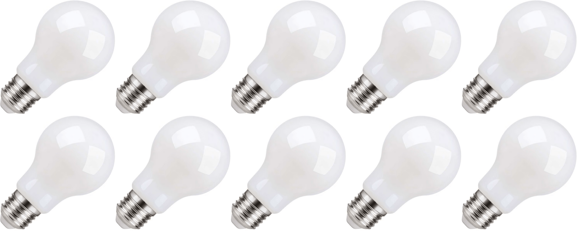 Lighto | Filament LED | Gros culot E27 | Lampe standard | Claire | 60mm | 5W | Pack de 10