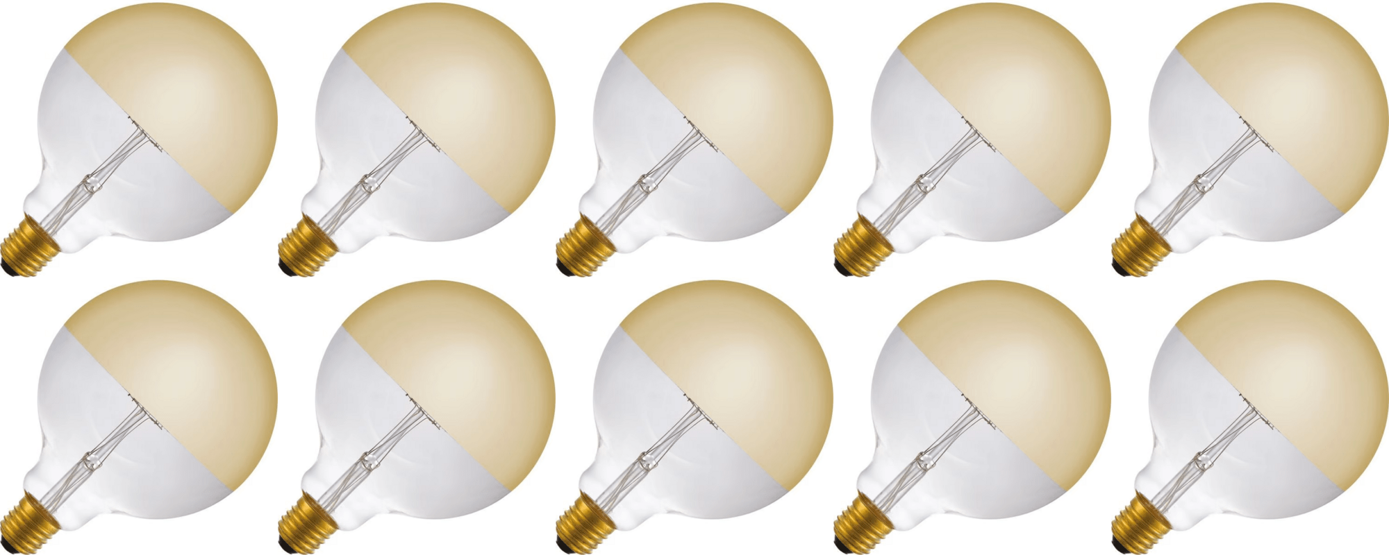 Lighto | Filament LED | Gros culot E27 | Lampe globe | Doré | 125mm | 4W | 10 pièces