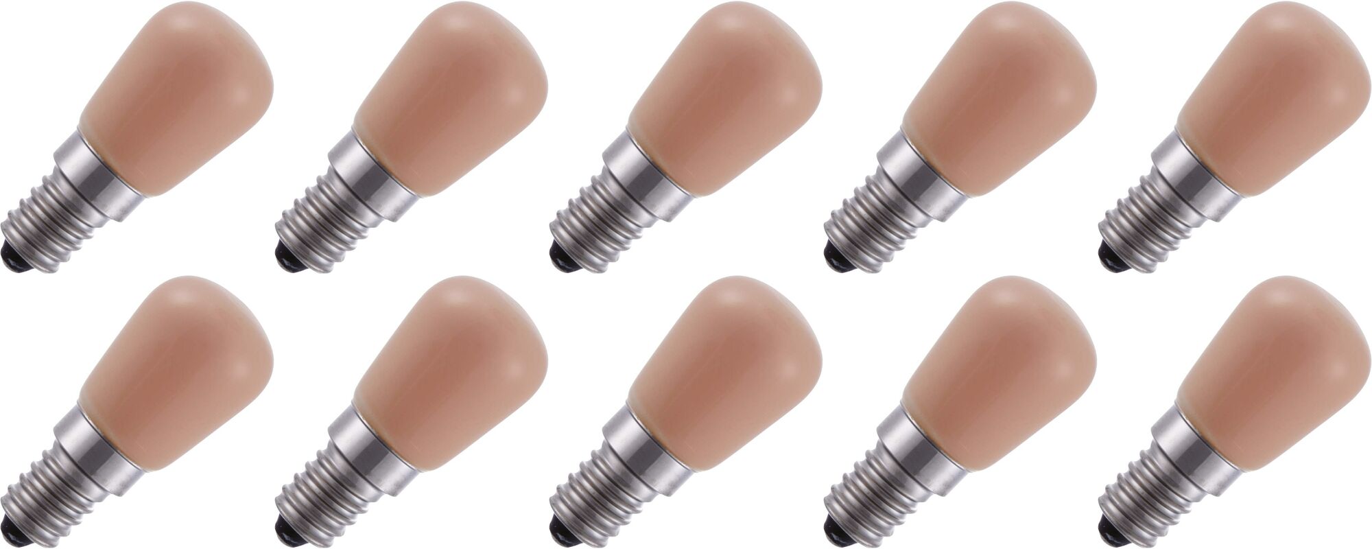 Lighto | Filament LED | Douille petite E14 | Lampe tubulaire | Effet flamme | 26mm | 2W | Pack de 10