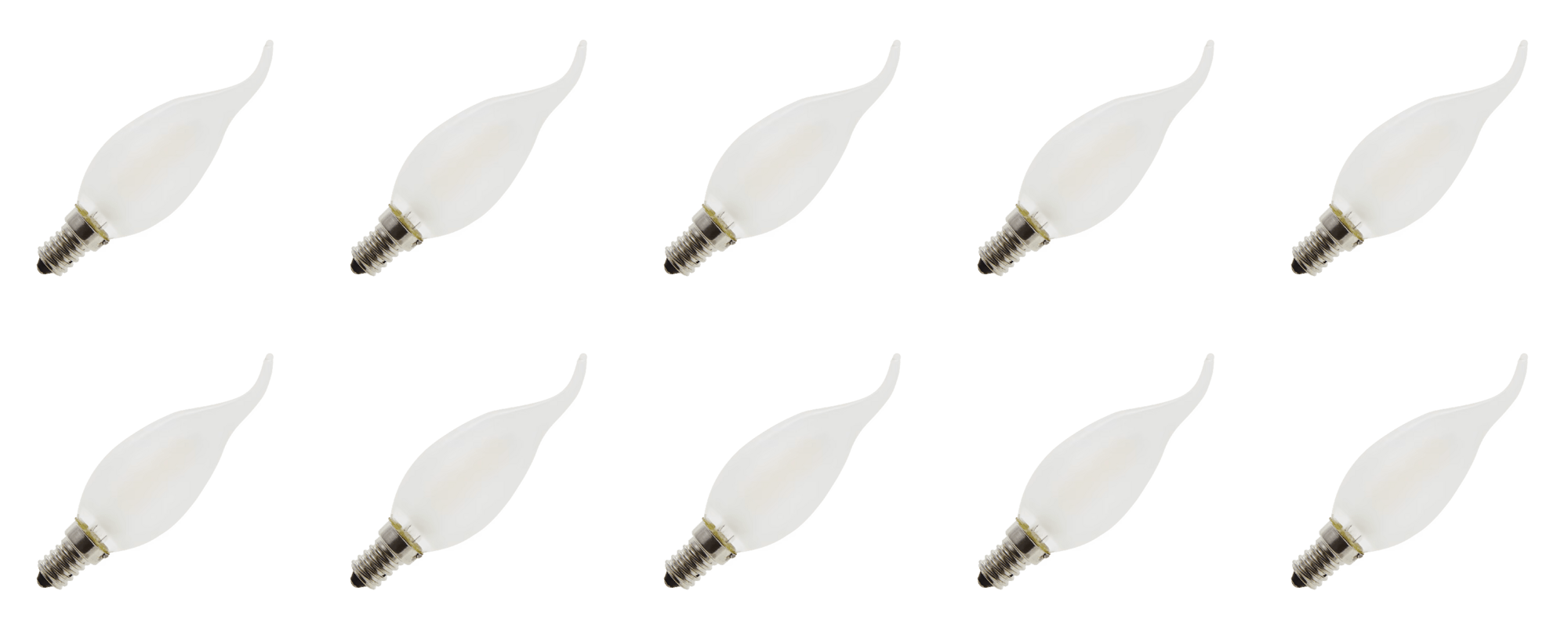 Lighto | Filament LED | Douille petite E14 | Pointe de lampe en forme de bougie | Transparent | 35mm | 1W | Lot de 10