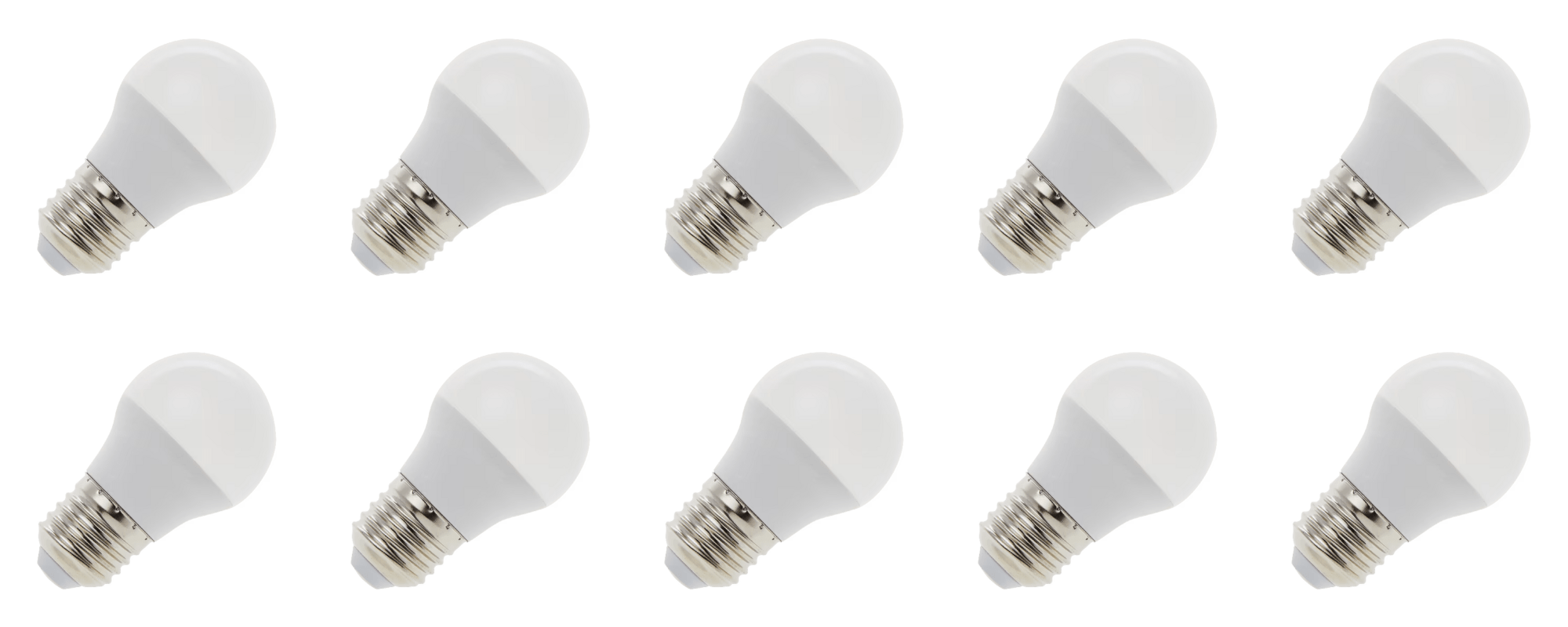 Lighto | Lampe LED | Gros culot E27 | Lampe sphérique | Claire | 45mm | 3W | 10 pièces
