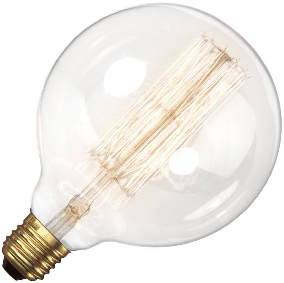 Ampoule à Filament de Carbone Globe | E27 | 60W 125mm Clair