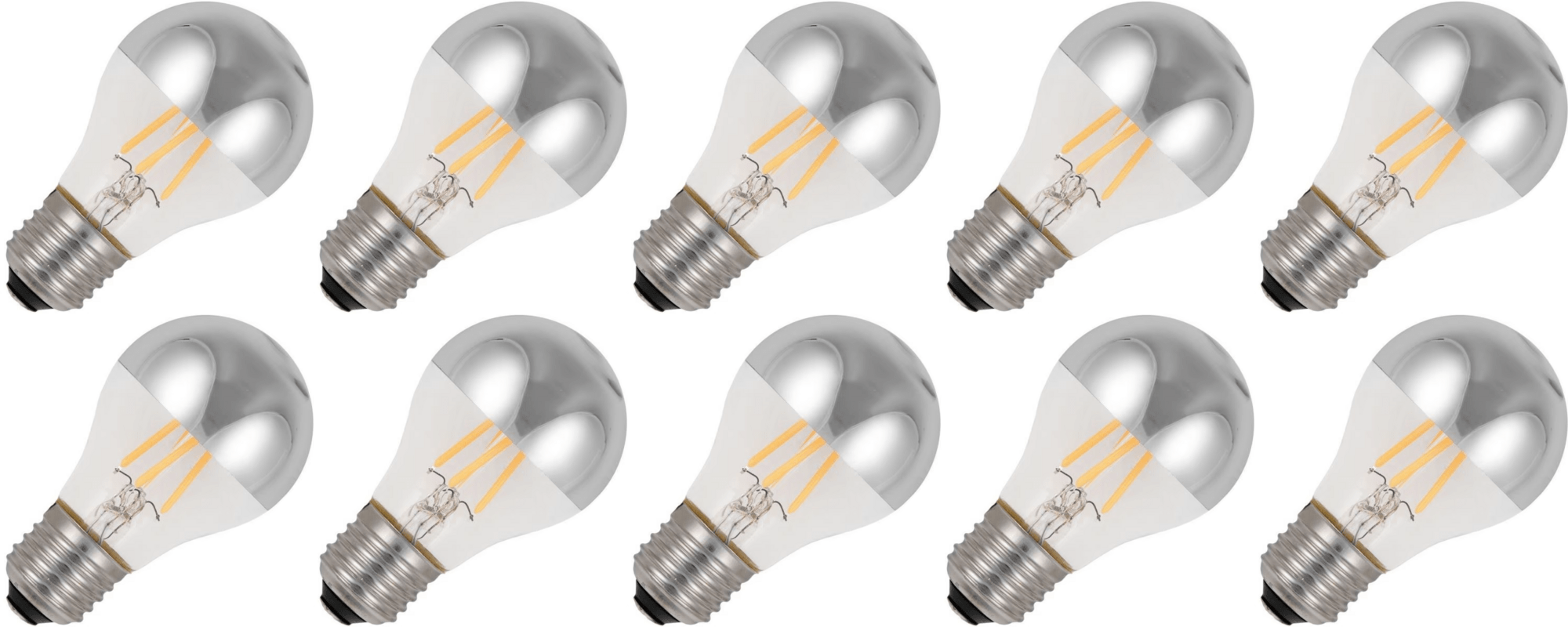 Lighto | Filament LED | Culot large E27 | Ampoule standard | Claire | 60mm | 4W | Lot de 10