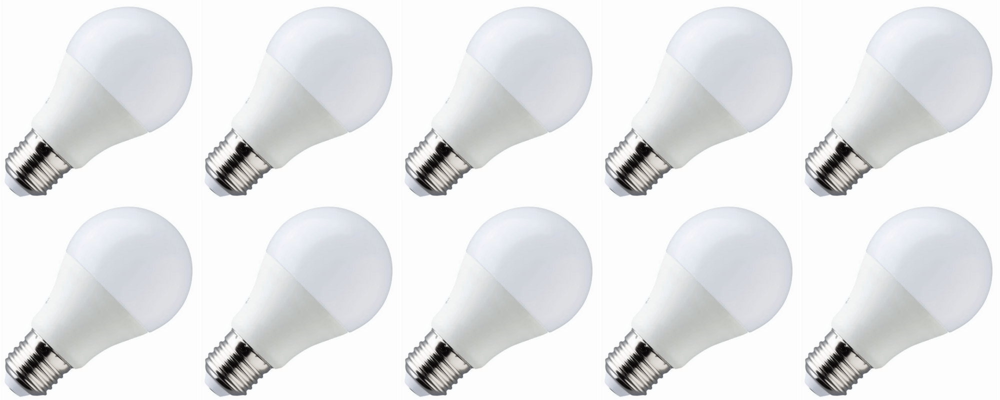Lighto | Lampe LED | Gros culot E27 | Lampe standard | Claire | 60mm | 12W | Lot de 10