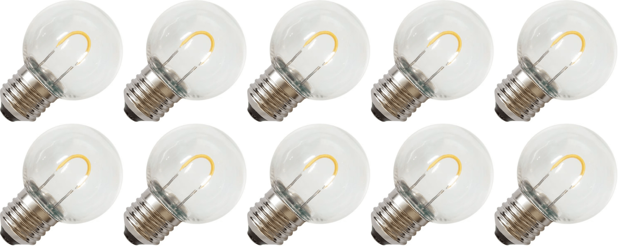 Lighto | Lampe LED | Gros culot E27 | Lampe sphérique | Claire | 45mm | 1W | Lot de 10