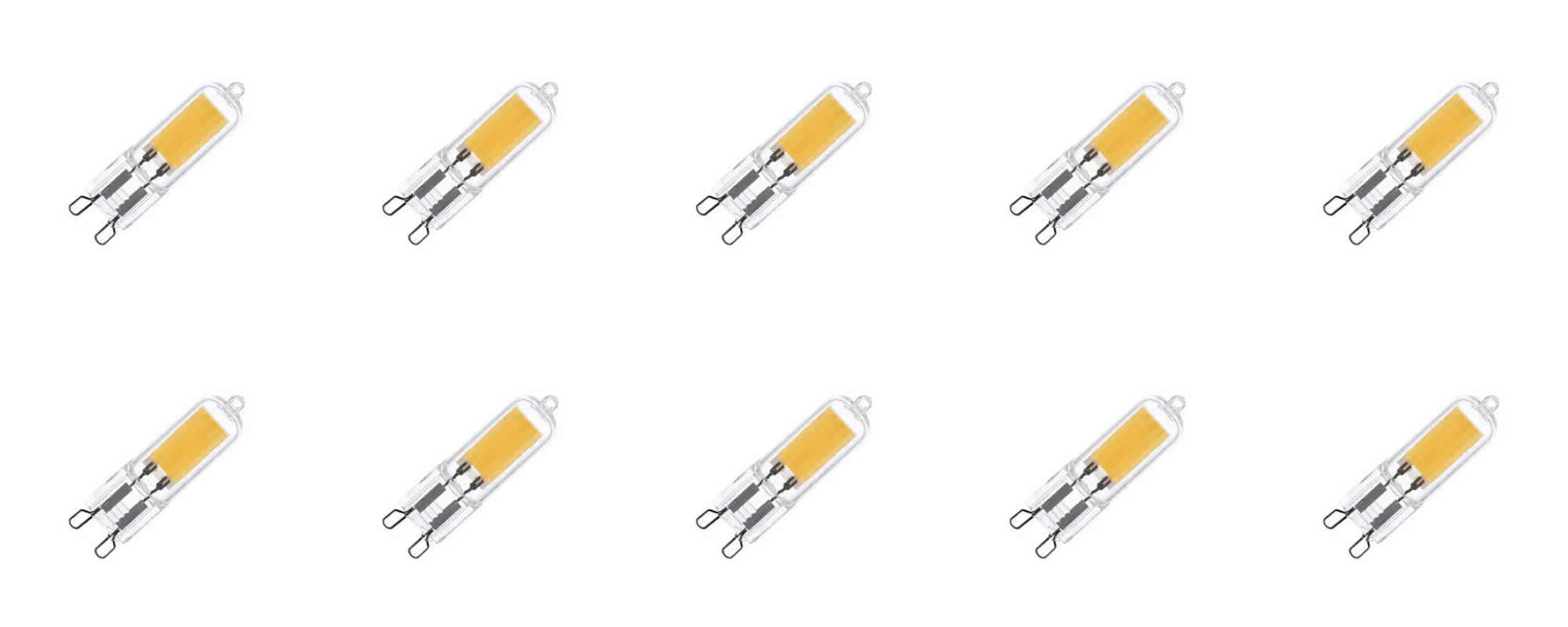 Lighto | Lampe LED | Culot G9 | Ampoule à enficher | Claire | 14mm | 2W | Lot de 10