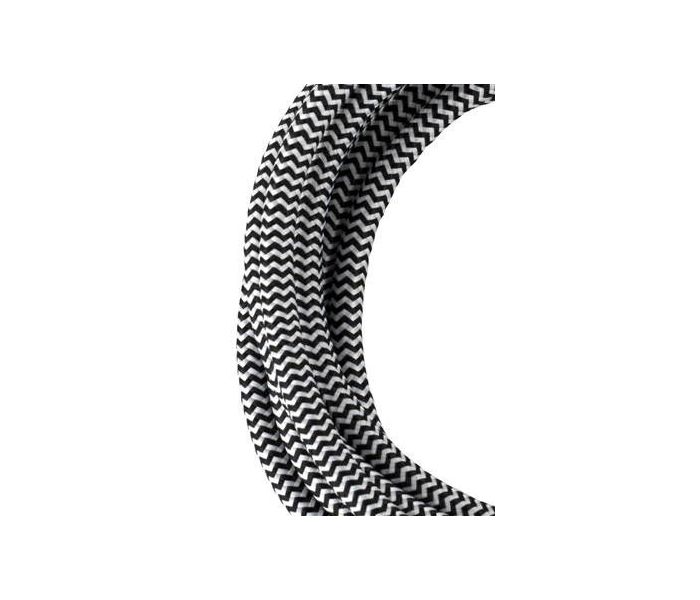 Bailey câble en tissu 2x0,75mm noir/blanc 3m