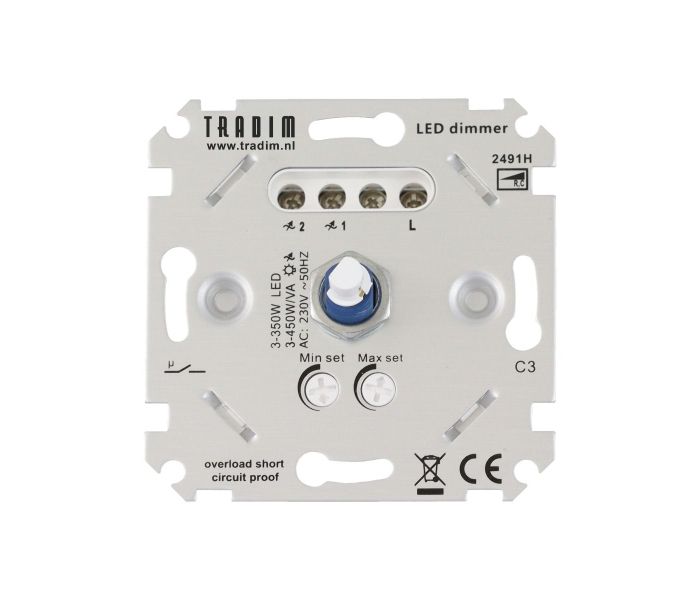 Tradim | muurdimmer | IP 20 | Zilver | 3-450W