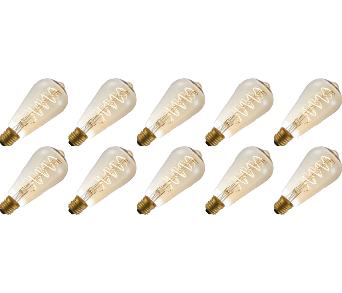 Lighto | Filament LED | Gros culot E27 | Lampe Edison | Or | 64mm | 4W | 10 pièces