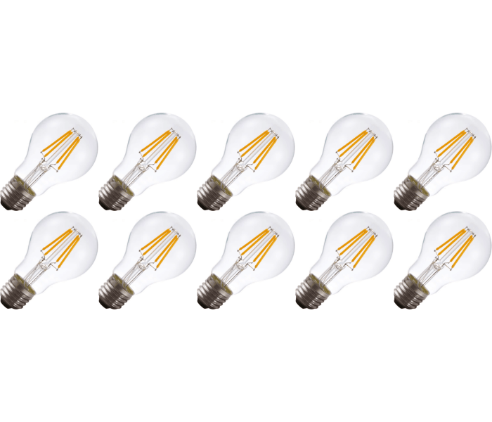 Lighto | Filament LED | Gros culot E27 | Lampe standard | Claire | 60mm | 4W | 10 pièces