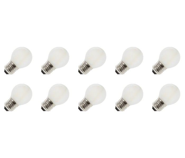 Lighto | Filament LED | Gros culot E27 | Ampoule sphérique | Transparente | 45mm | 2W | Lot de 10