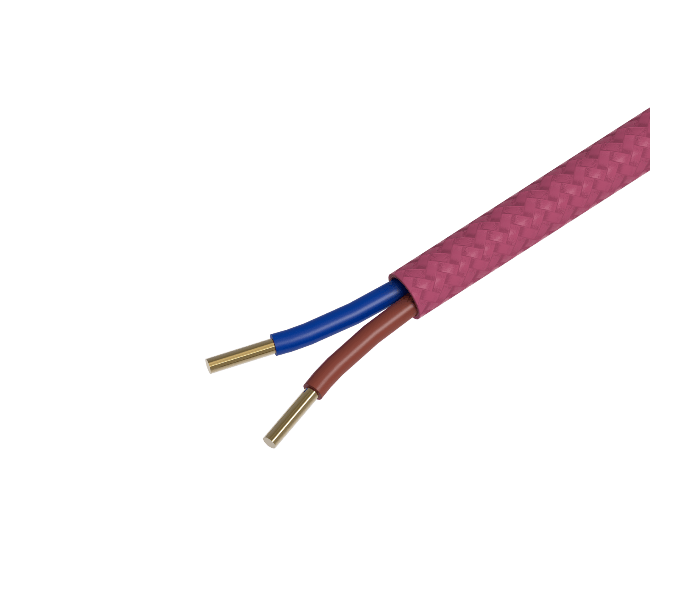 Calex | Textiel omwikkelde kabel | 2x0,75mm² | 1,5M | Roze | 60W
