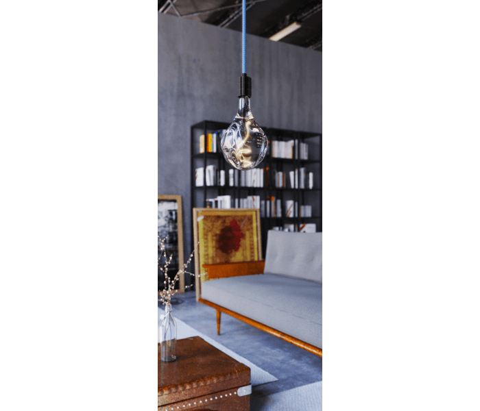 Calex | Lamphouder | E27 fitting | Aluminium | 3-rings model | Mat Zwart | Ronde kabelklem | 60W