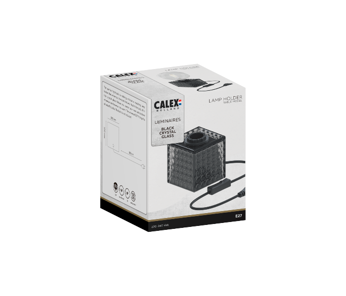 Calex | Tafelarmatuur | Glas | Zwart | E27 fitting