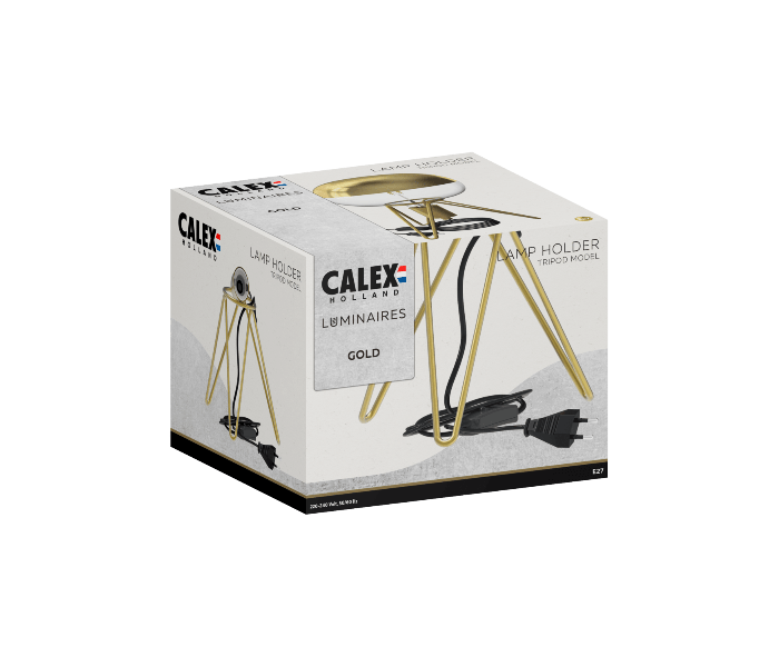Calex | Tafelarmatuur | Driepoot | Goud | E27 fitting