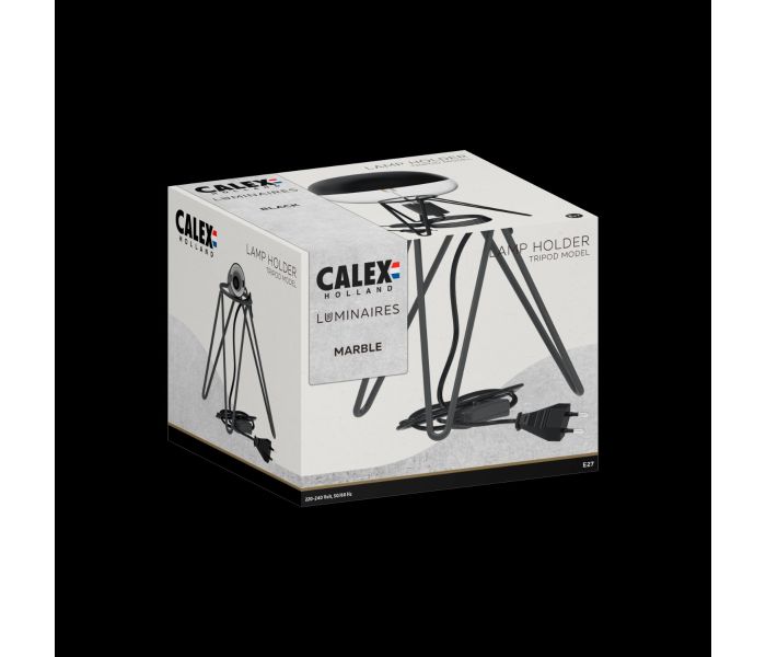 Calex | Tafelarmatuur | Driepoot | Zwart | E27 fitting