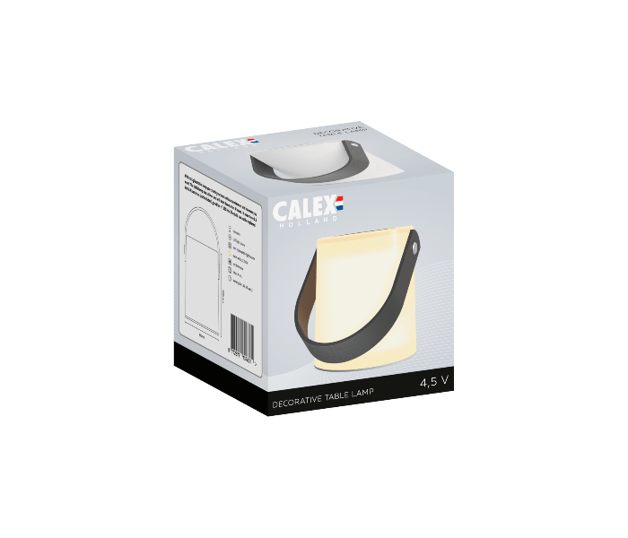 Calex | Display | 12 Tafellampen | Wit glas met zwart handvat | Timerfunctie | Werkt op 3 AA-batterijen (niet inbegrepen)