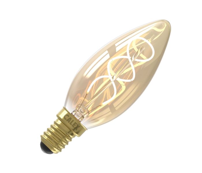 Calex | LED filament | Kleine fitting E14 | B35 | Kaars | Goud | 2.5W