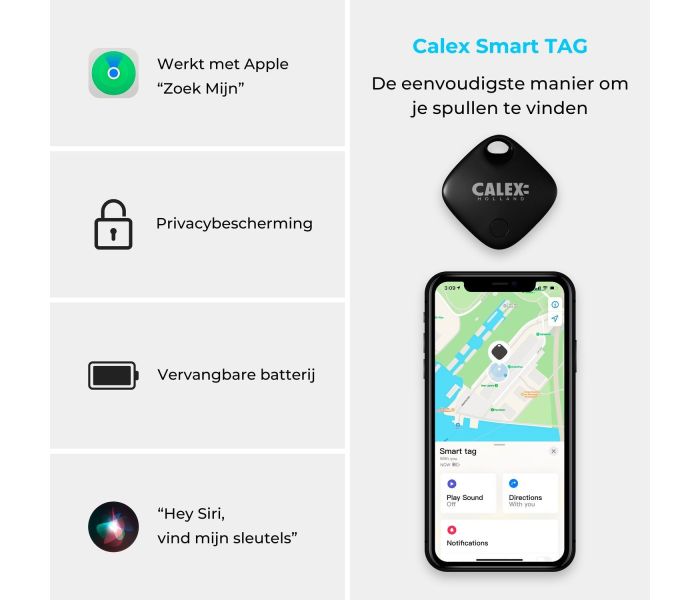 Calex | Smart | Tag | Werkt met Apple Find My