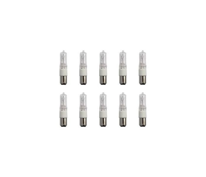 10x Ampoule halogène tubulaire | Baïonnette Ba15d | Claire | 15mm | 60W