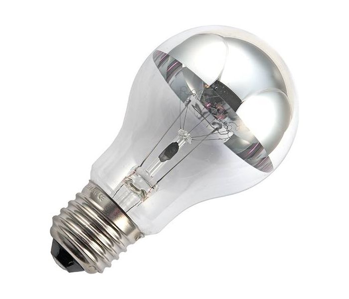 ampoule à tête miroir standard argentée  ECO 42W (remplace 60W) E27