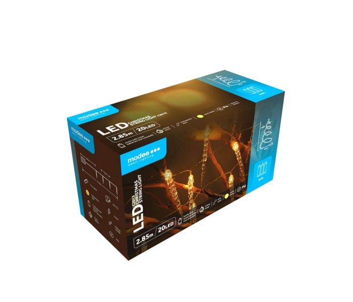 Modee | guirlande lumineuse de Noël LED | 2.85m | 20 lumières | IP44 | Lumière blanc chaud