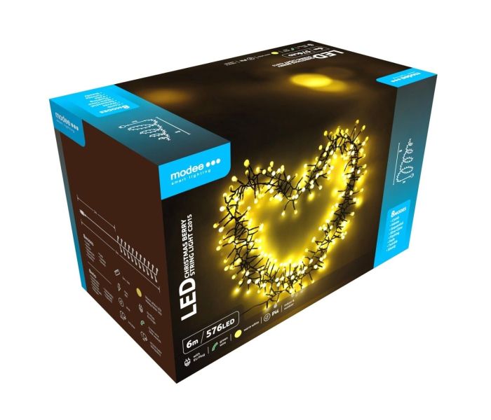 Modee | guirlande lumineuse de Noël LED | 6m | 576 lumières avec 8 niveaux de lumière | IP44 | lumière blanc chaud