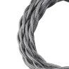 Bailey câble en tissu tourné 2x0,75mm metallic argent 3m