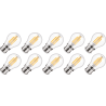 Lighto | Filament LED | Douille à baïonnette B22d | Ampoule sphérique | Claire | 45mm | 5W | Lot de 10