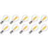 Lighto | Filament LED | Douille petite E14 | Ampoule sphérique | Claire | 45mm | 5W | Pack de 10