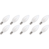 Lighto | Filament LED | Douille petite E14 | Lampe bougie | Claire | 35mm | 5W | Lot de 10