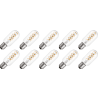 Lighto | Filament LED | Grande douille E27 | Lampe tubulaire | Lumineux | 45mm | 5W | 10 pièces