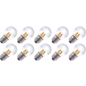 Lighto | Filament LED | Gros culot E27 | Ampoule sphérique | Claire | 45mm | 4W | 10 pièces