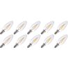 Lighto | Filament LED | Douille petite E14 | Ampoule bougie torsadée | Claire | 35mm | 2W | Pack de 10 Lighto | Filament LED | Douille petite E14 | Ampoule bougie torsadée | Claire | 35mm | 2W | Pack de 10