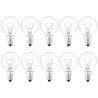 10x Ampoule à Incandescence Sphérique | Petite Culot E14 | 40W Clair
