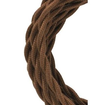 Bailey câble en tissu tourné 2x0,75mm marron 3m