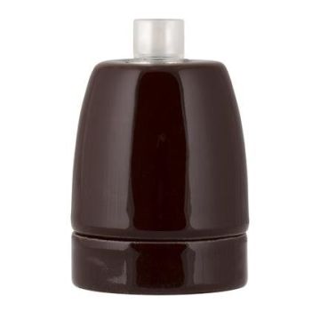 Bailey culot porcelaine E27 brun