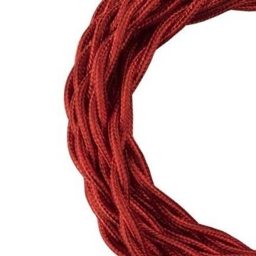 Bailey fabric cable twisted 2-core metallic red 3m