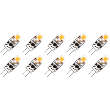Lighto | Lampe LED | Culot G4 | Lampe à insérer | Claire | 10mm | 1W | Lot de 10