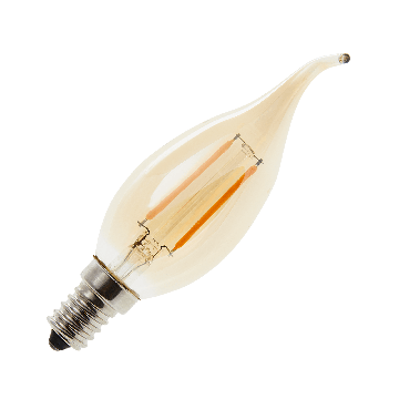Lighto | LED Ampoule Flamme Tip | E14 | 2W (remplace 20W) Or