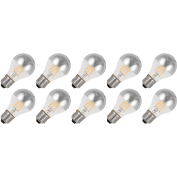 Lighto | Filament LED | Culot large E27 | Ampoule standard | Claire | 60mm | 4W | Lot de 10