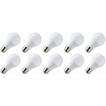 Lighto | Lampe LED | Gros culot E27 | Lampe standard | Opale | 60mm | 5W | 10 pièces