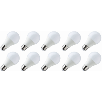 Lighto | Lampe LED | Gros culot E27 | Lampe standard | Claire | 60mm | 9W | Lot de 10