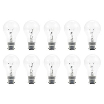 10x Ampoule à Incandescence | Bayonet B22d | 15W Clair