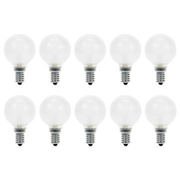 10x Ampoule à Incandescence Sphérique | Petite Culot E14 | 7W Dépolie