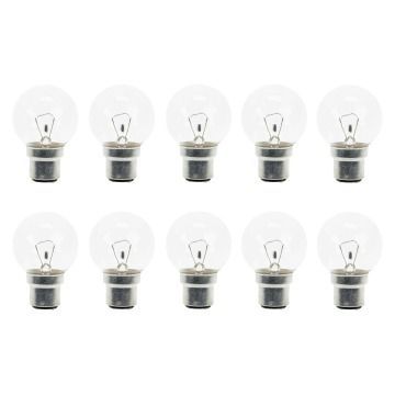 10x Ampoule à Incandescence Sphérique | Bayonet B22d | 25W Clair