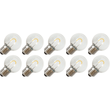 Lighto | Lampe LED | Gros culot E27 | Lampe sphérique | Claire | 45mm | 1W | Lot de 10