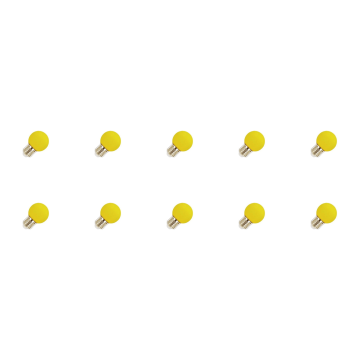 Lighto | Lampe LED | Gros culot E27 | Lampe sphérique | Jaune | 45mm | 1W | Lot de 10