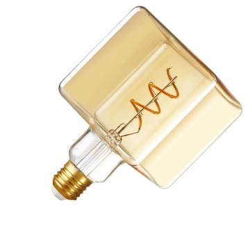 SPL | LED Filament | Grote fitting E27 | Kubuslamp | Helder | Goud | 4W | Dimbaar